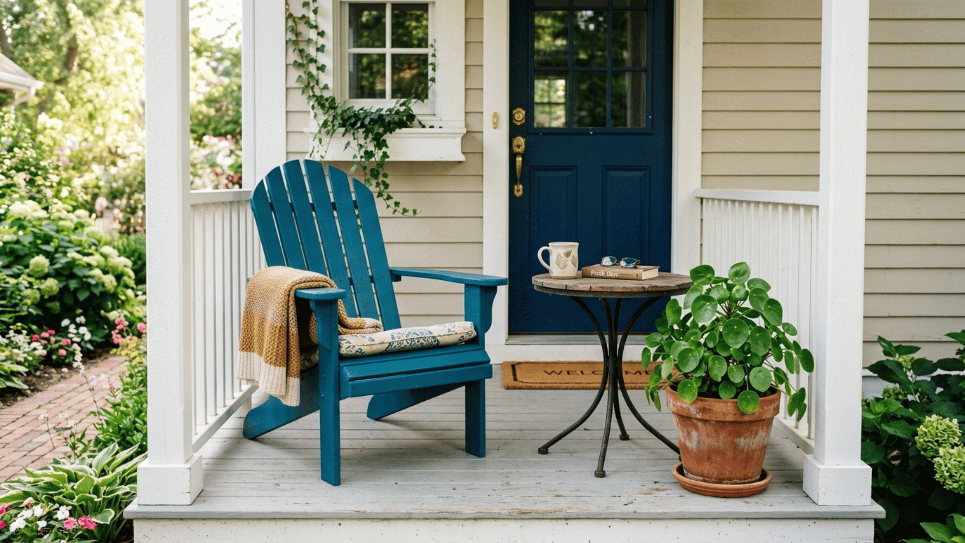 one bold accent chair with a small side table