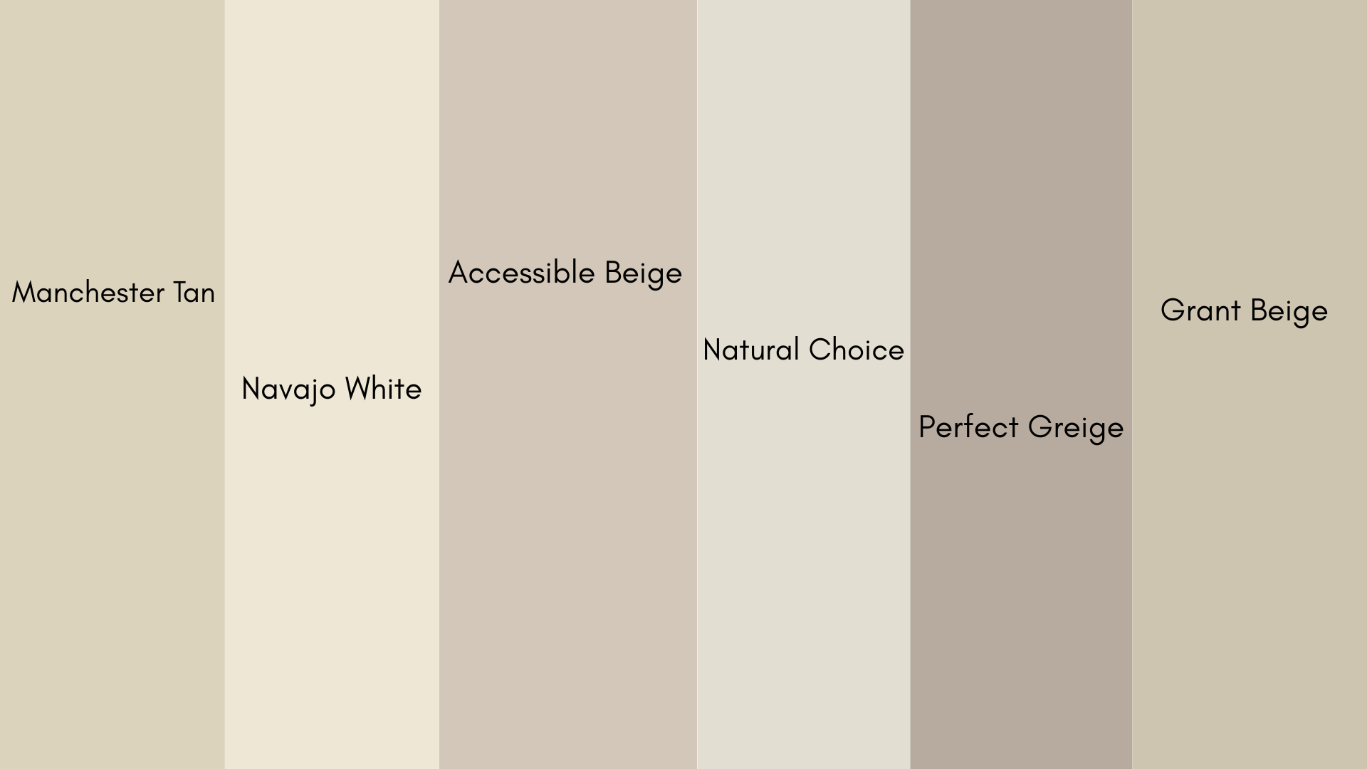 A color palette featuring shades of beige and taupe for a home interior design