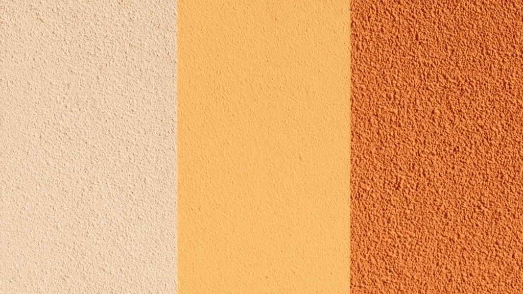 Side-by-side comparison of fine, medium, and heavy orange textures