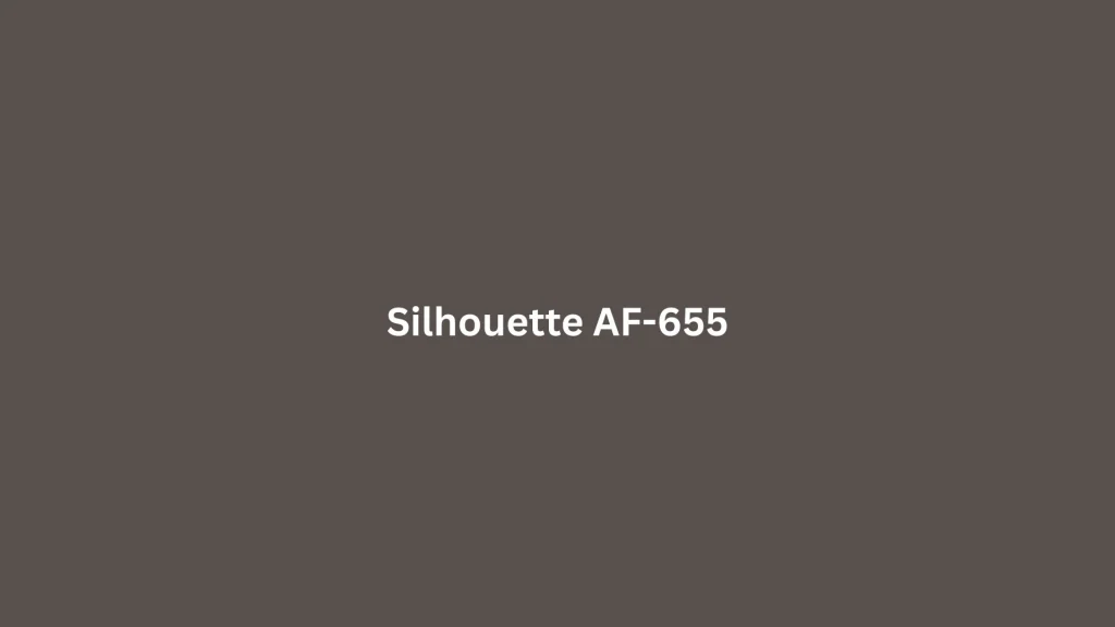 A solid dark brown-gray swatch with white text in the center reading "Silhouette AF-655"