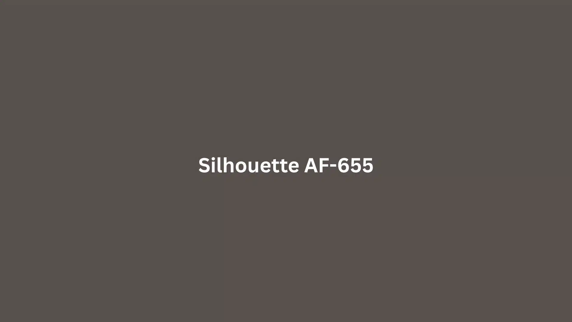 A solid dark brown-gray swatch with white text in the center reading "Silhouette AF-655"