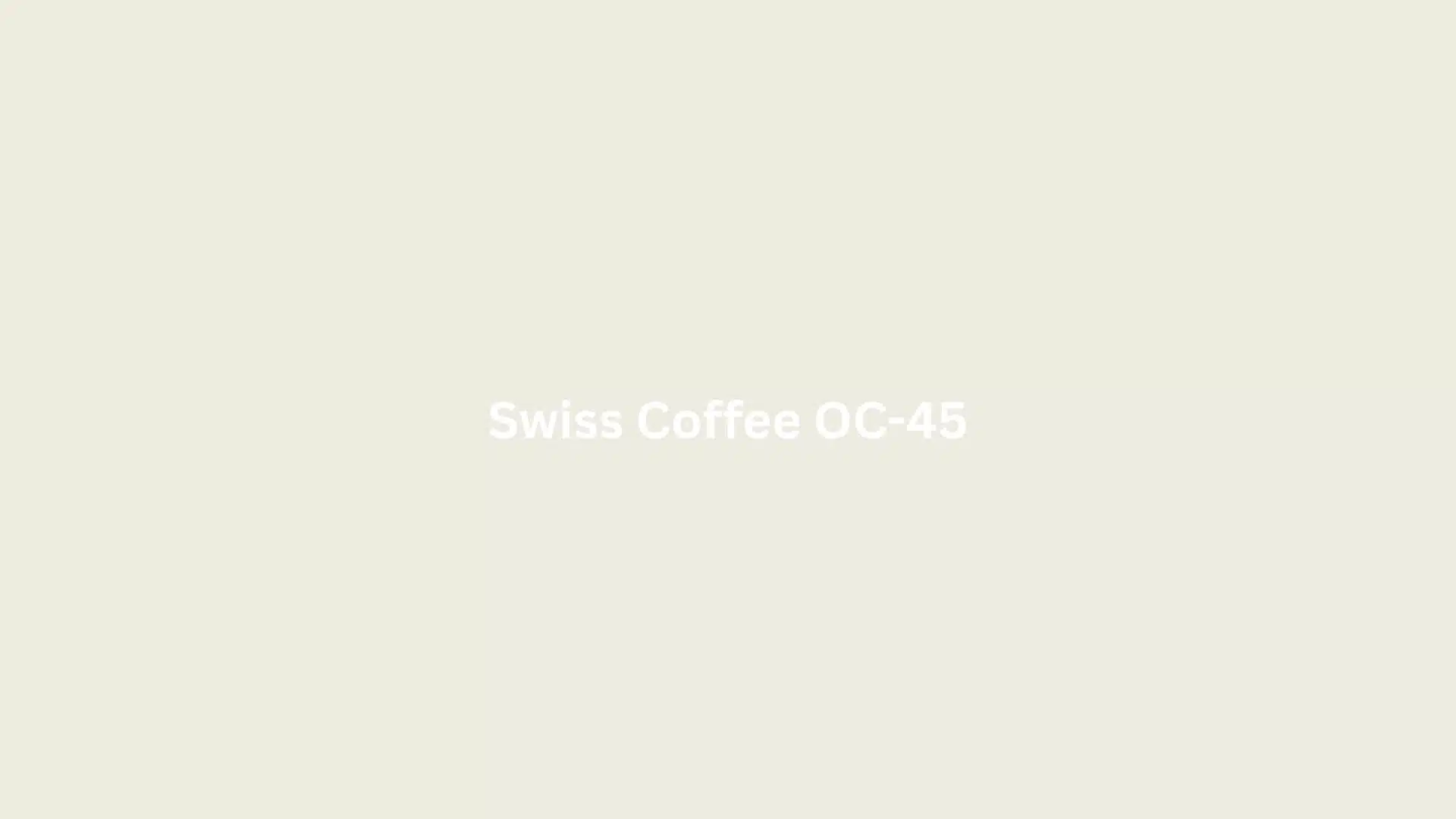 A plain light beige background with centered white text reading “Swiss Coffee OC-45.”