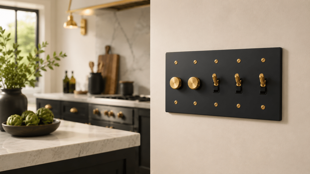 How To Mix Brass And Black Hardware In A Farmhouse Kitchen