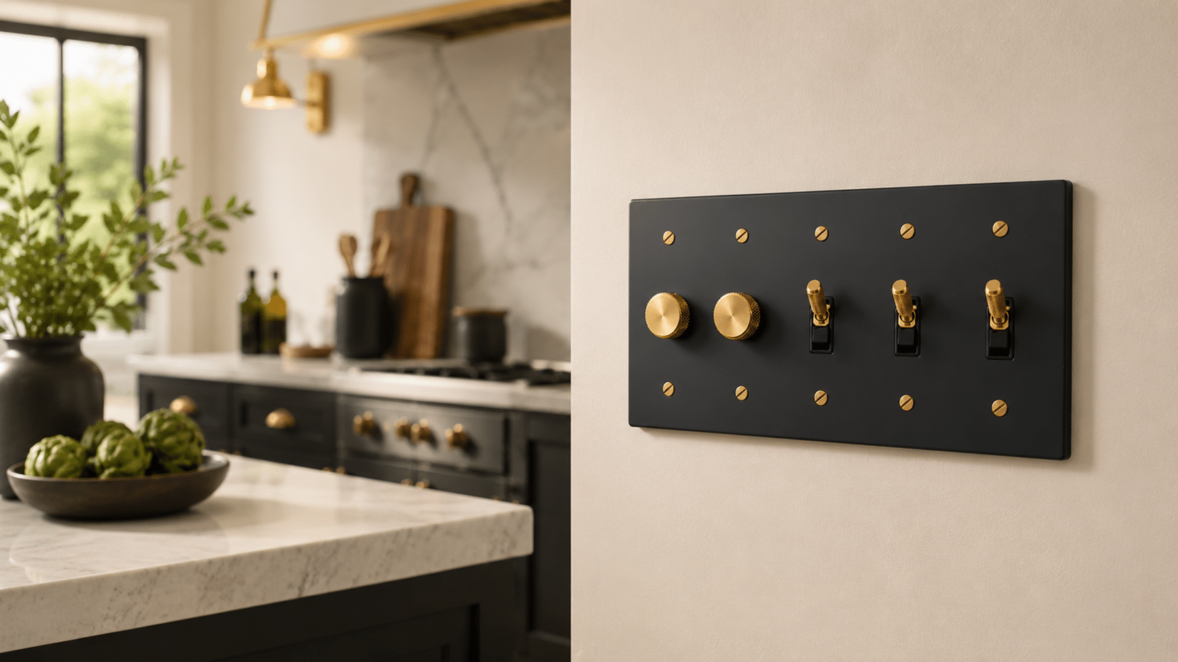 How To Mix Brass And Black Hardware In A Farmhouse Kitchen